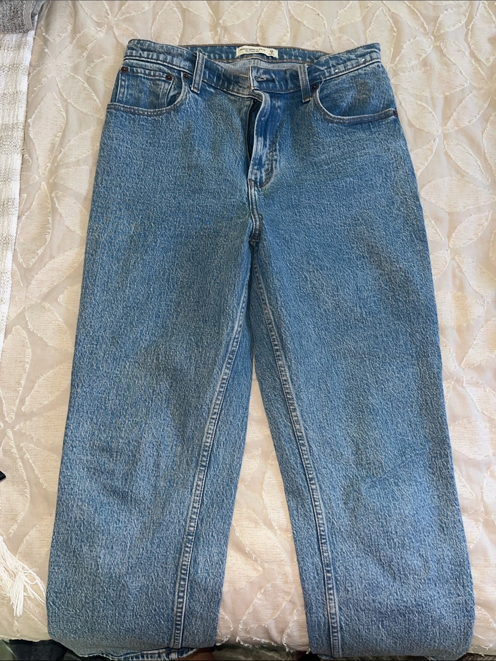 Abercrombie & Fitch Women's Straight-Leg Blue Jeans